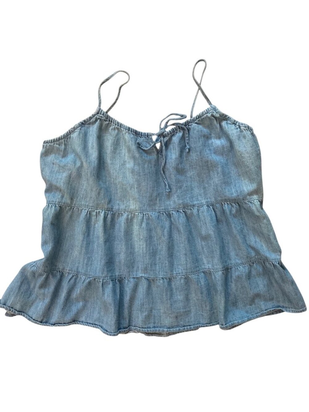 Women's OLD NAVY Tiered Swing Cami Tank Top CHAMBRAY BLUE Size Large Tall